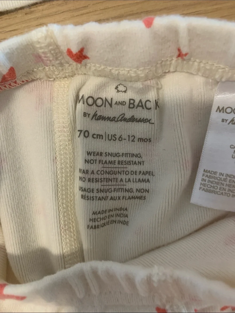 Hanna Andersson 6-12 mo *Organic* pajamas with orange stars